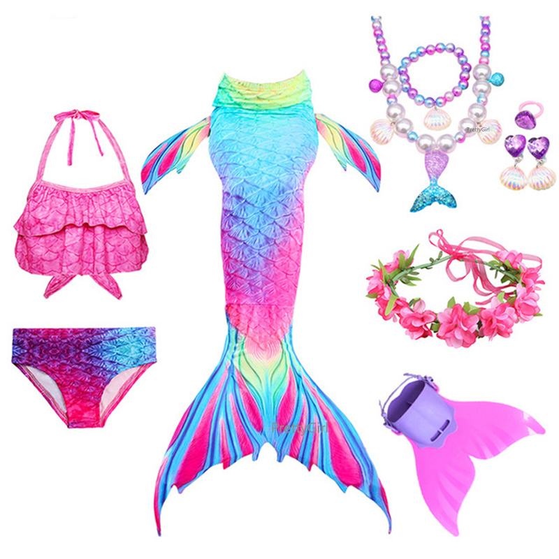 Girls Mermaid Tail Dress Summer Bikini Childrens Costume Cosplay Party Dress Vibrant Colors Comfortable Fit - 7