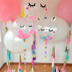 1pcs Unicorn Ballons Stickers For Themed Birthday Christmas Party First Girl Decoration