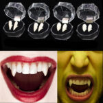 A Pair Diy Safe Resin Costume Props Masquerade Party 13 15 17 19mm Dentures Vampire Teeth Fangs For Kids Adult