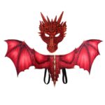 Adult Boy And Girl Kids Halloween Decoration Carnival Party Animal Costume Dragon Cosplay Masquerade Face Mask Wings - 3