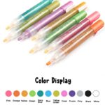 12 Colors Acrylic Paint Marker Pen Metallic White For Rock Glass Mug Wood Fabric Canvas Card Painting - 3