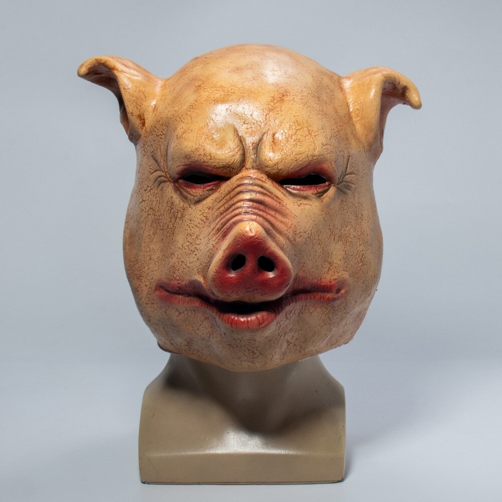 Halloween Pig Head Mask Horrible Ghastly Animal Cover Funny Cross Border Party Props Fast - 1