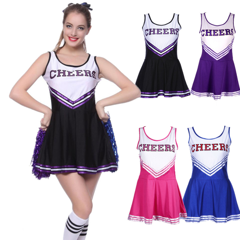 High School Cheerleader Costume Girls Sports Uniform Size L Perfect For Musical Parties Includes Pom Poms - 2