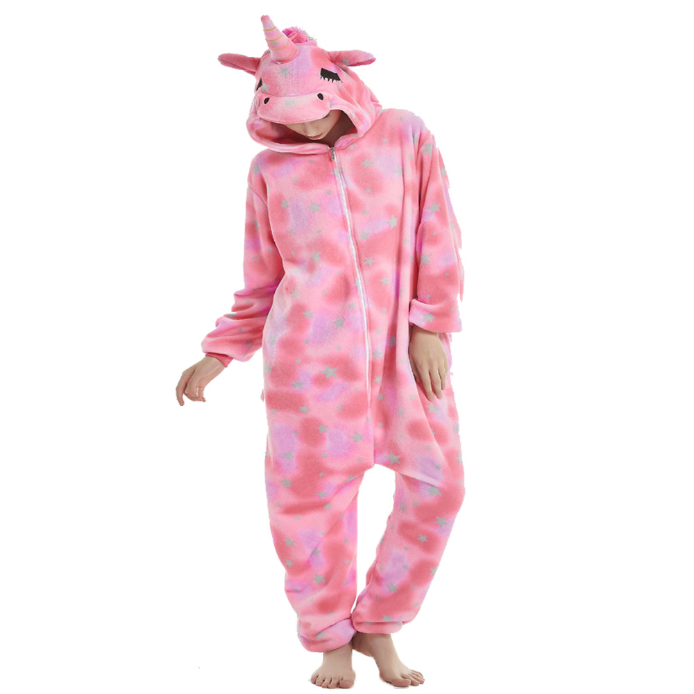 Unisex Anime Cosplay Kigurumi Pajamas Unicorn Stitch Spider Man Onesies With Hood For Kids Women Men - 24