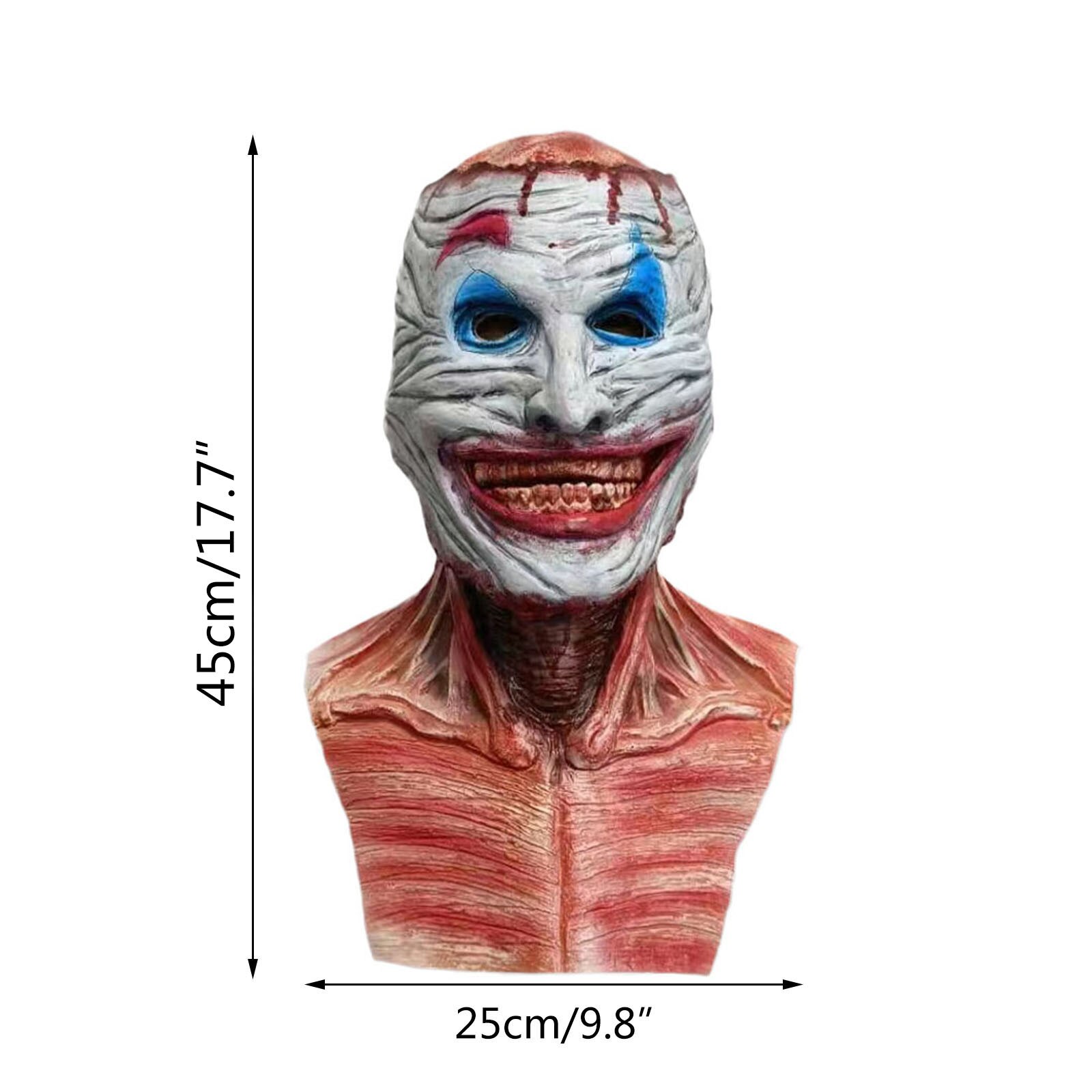 Red White Doublelayer Emulsion Halloween Skull Mask Scary Blood Splatter Carnival Costume Accessory - 2