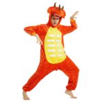 Winter Warm Flannel Dinosaur Kigurumi Men's Pajamas One Piece Sleepwear Cosplay Costume For Adult Onesies - 6