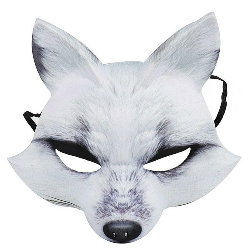 Halloween Carnival Party Props Eva Half Face White Fox Mask