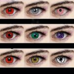 1pair Aiyanye Red Eye Color Cosplay Beautiful Pupil Contact Lenses Degree Powder 0 For Cartoon Girl Funny Decoration