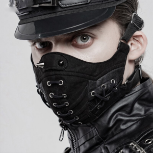 Punk Rave Men's Cool Face Masks Non-elastic Mesh Gothic Man Accessories Club Cosplay Halloween Mask Rivet Decoration