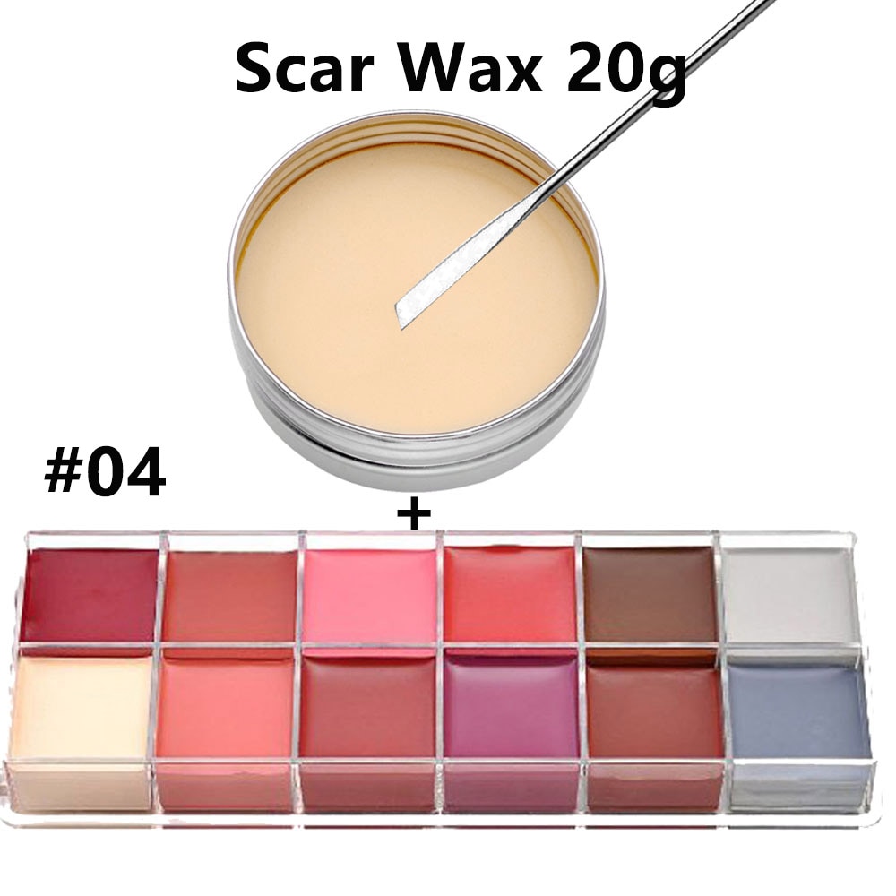 Body Art Oil Painting Flash Color Combination Set Special Effects Stage Makeup Fake Wound Scars Wax Spatula Tool - 3