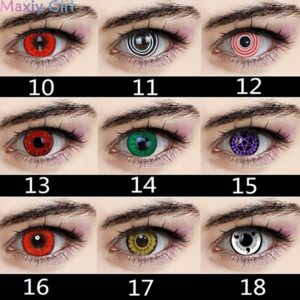 1pair 2pcs Vega Red Colored Contact Lenses Eyes Beautiful Pupil Lens Cosplay For Party Eye Comfortable Wear - 2