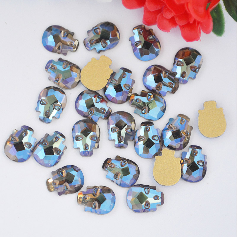 3d Diy Skull Rhinestones Crystal Flat Back Nail Art Decorations Symphony Charm Glitter Stones Jewelry - 9