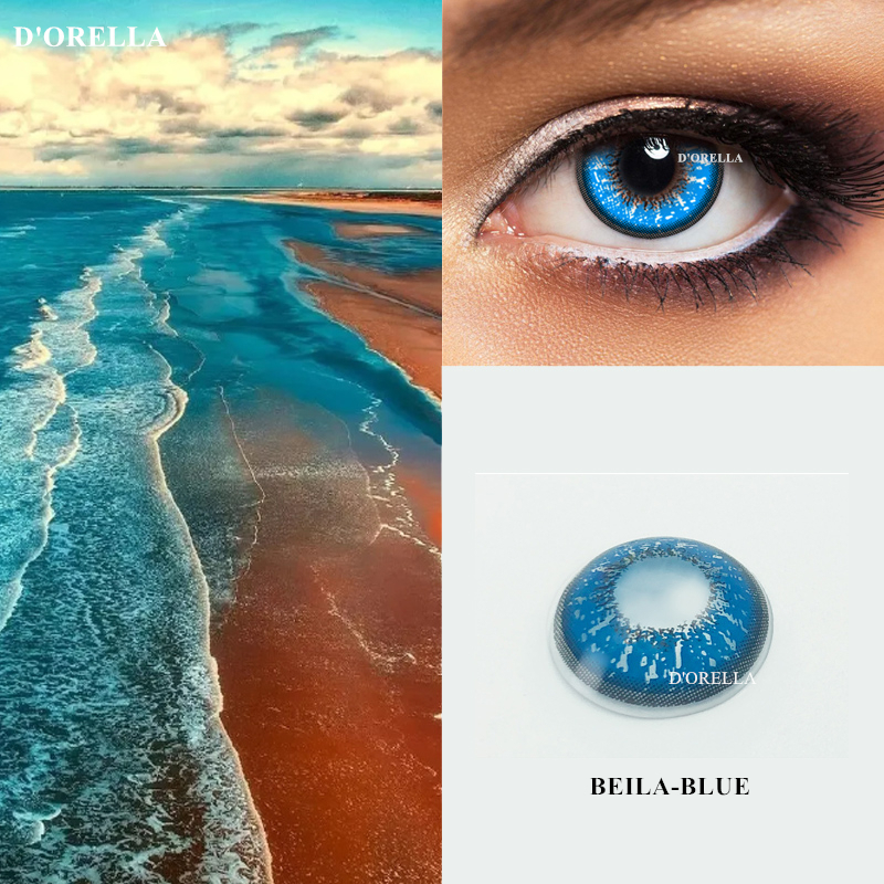 1 Pair Beila Series Cosplay Colorful Eye Contact Lenses Comfortable Vibrant Eye Color Enhancer - 4