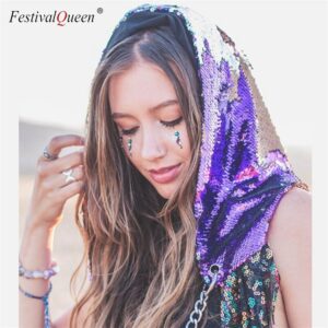 Festival Queen Sequin Cap Fashion Women Novelty Beanies Witch Headwear Chain Bohemian Hat Plus Size - 2