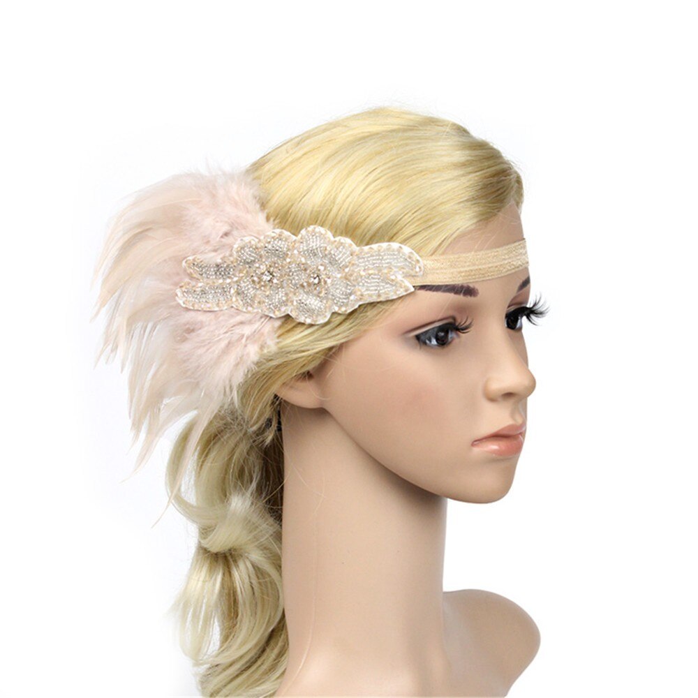 1920s Headpiece Feather Headband Great Headdress Vintage Woman Unisex Party Wear Decor Hair Accessories - 3