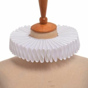 Women Girls Victorian Renaissance Ruffled Neck Collar Satin Clown Cosplay Ruff Choker Party Stage Costume - 2
