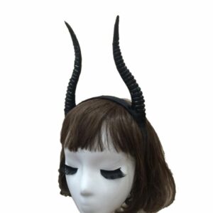Women Girls Simulation Antelope Long Horn Cosplay Headpiece Diy Handmade Gothic Headband Party Props Dress