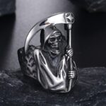 Nextvance Stainless Steel Hell Death Grim Reaper Ring Retro Biker Male Skull Skeleton Rings For Gift - 5