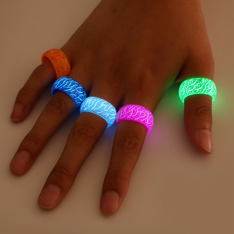 Glow In The Dark Unisex Luminous Silicone Ring Fashionable Colorful Jewelry Finger Bands For Men And Women - 8