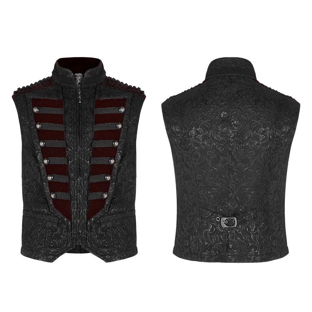 Punkrave Men's Gothic Gorgeous Retro Vest Victorian Jacquard Exquisite Stage Performance Waistcoat Jacket - 4