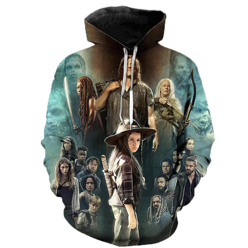 Unisex 3d Printed Walking Dead Sweatshirt Casual Horror Tv Drama Hoodie Fashionable Streetwear Pullover - 8