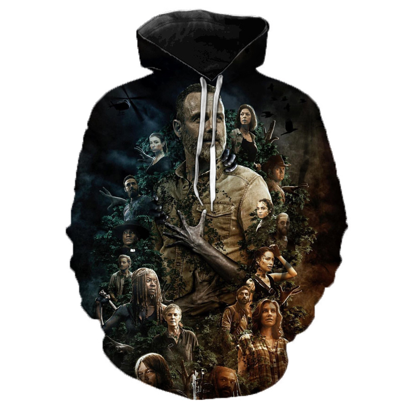 Unisex 3d Printed Walking Dead Sweatshirt Casual Horror Tv Drama Hoodie Fashionable Streetwear Pullover - 6