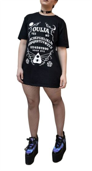 Kuakuayu Ouija Board Women Gothic Black T-shirt Grunge Oversized Graphic Tee Clothing - 2