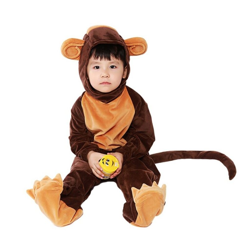 Unisex Kids Child Pajamas Kigurumi Monkey Onesie Anime Costume For Boys Girls