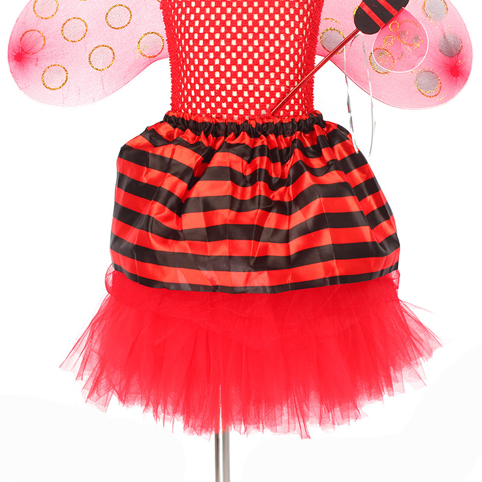 Deluxe Baby Girl Ladybug Costume Dress Carnival Cosplay Outfit Pretend Play Insect Roleplay Masquerade Disguise - 6