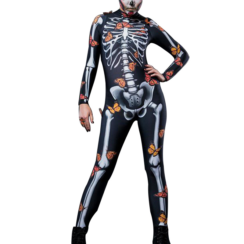 Womens Deluxe Horror Cosplay Costume Scary Themed Jumpsuit For Halloween Parties And Events - 3