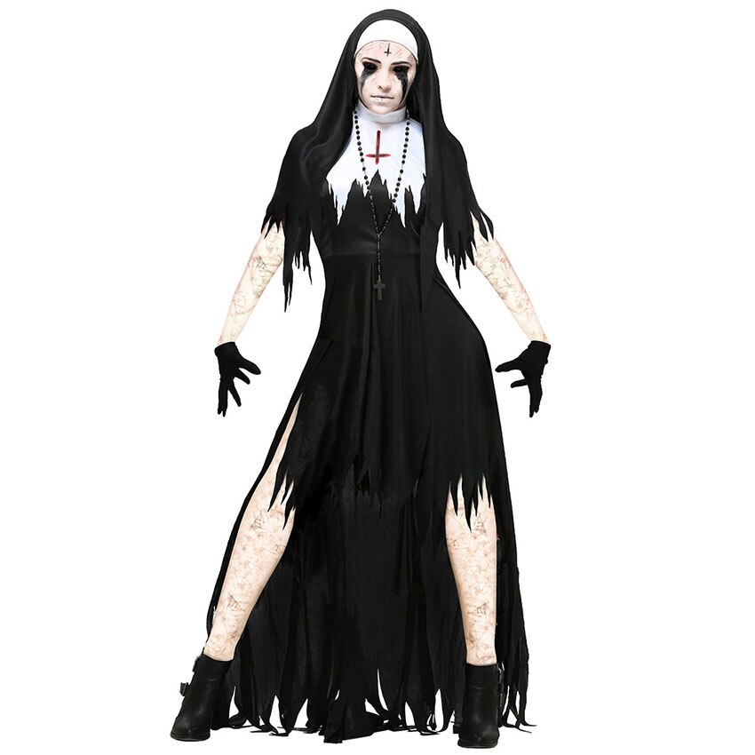 Costumes For Women Horror Red Demon Dress Vampire Witch Nun Night Club Stage Carnival Cosplay Scary Costume Party - 2