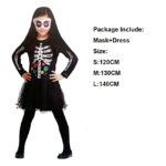 Skeleton Rainbow Scary Cosplay Kids Adult Dress Women Baby Girl Horror Costume Witch Men Devil Disguise Carnival Party - 3