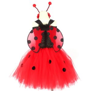 Ladybug Carnival Dress Set Girls Cartoon Animal Tutu Baby Fancy Cosplay Outfits Kids Costumes Disfraz