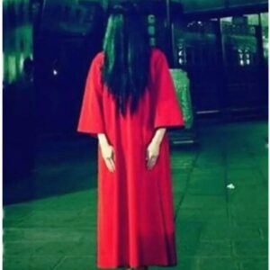 White Red Solid Plus Size Woman Gown Sadako Masquerade Scary Costumes With Wig Bride Terror Robe Dress For Female - 2