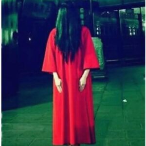 White Red Solid Plus Size Woman Gown Sadako Masquerade Scary Costumes With Wig Bride Terror Robe Dress For Female - 2