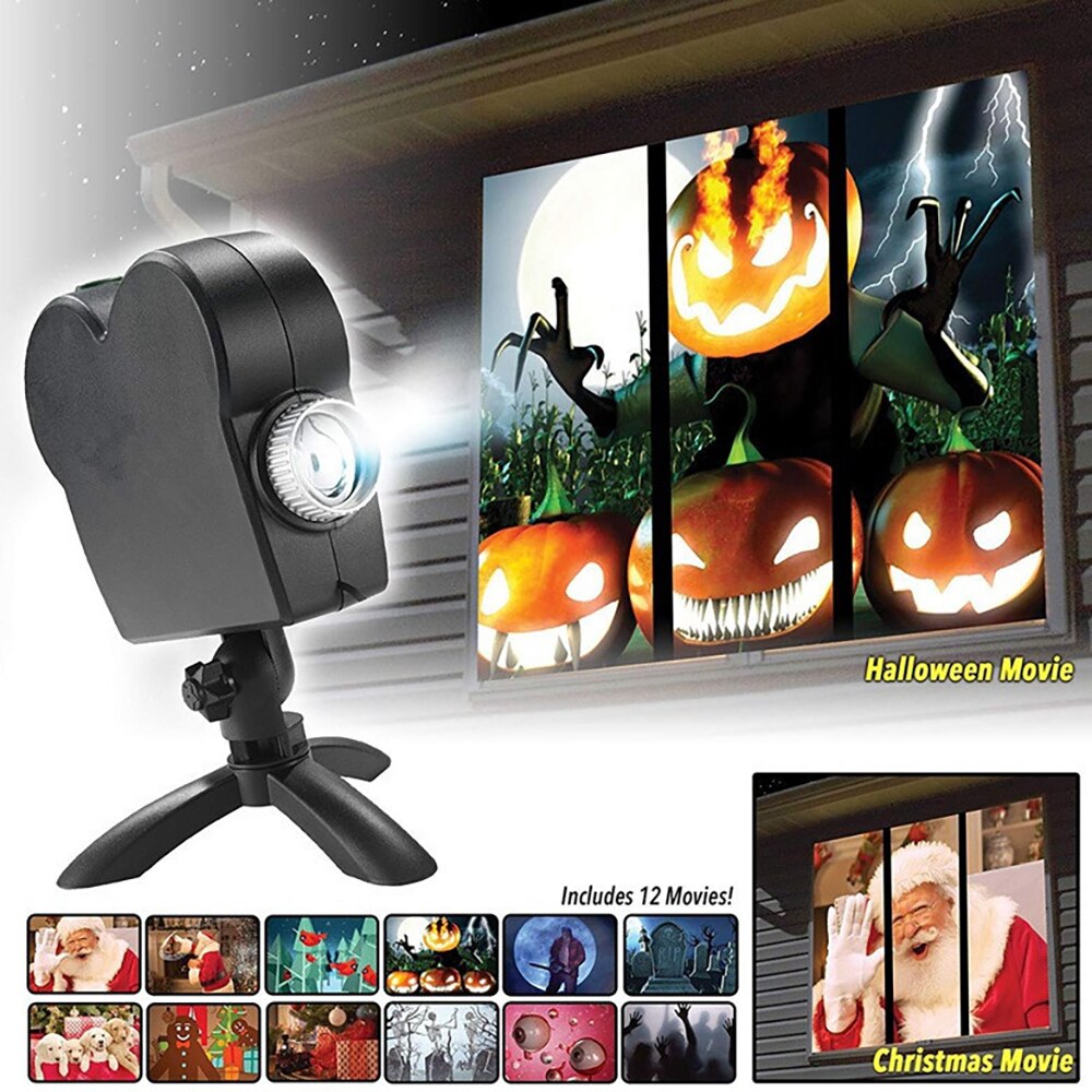 Christmas Halloween Laser Projector Movies Disco Light Mini Window Display Home Indoor Outdoor Wonderland Projecto