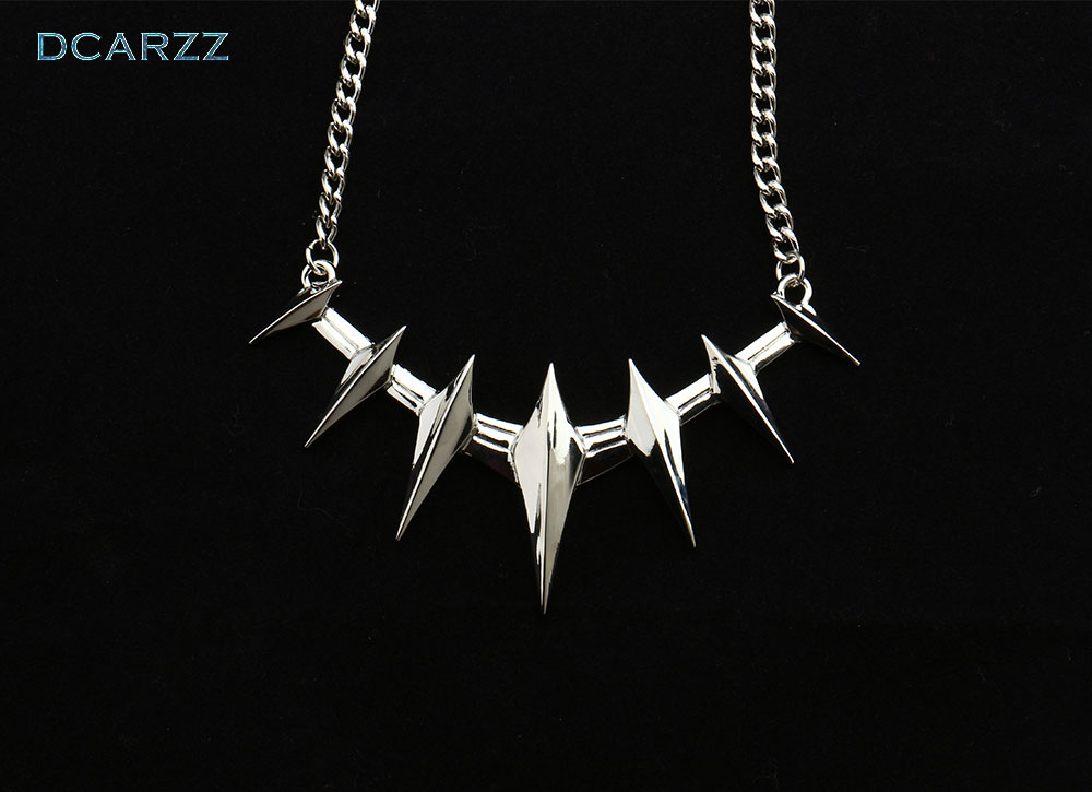 Black Panther Wakanda Forever Pendant Necklace Chadwick Boseman Inspired Cosplay Costume Jewelry Mens Halloween Accessory - 5