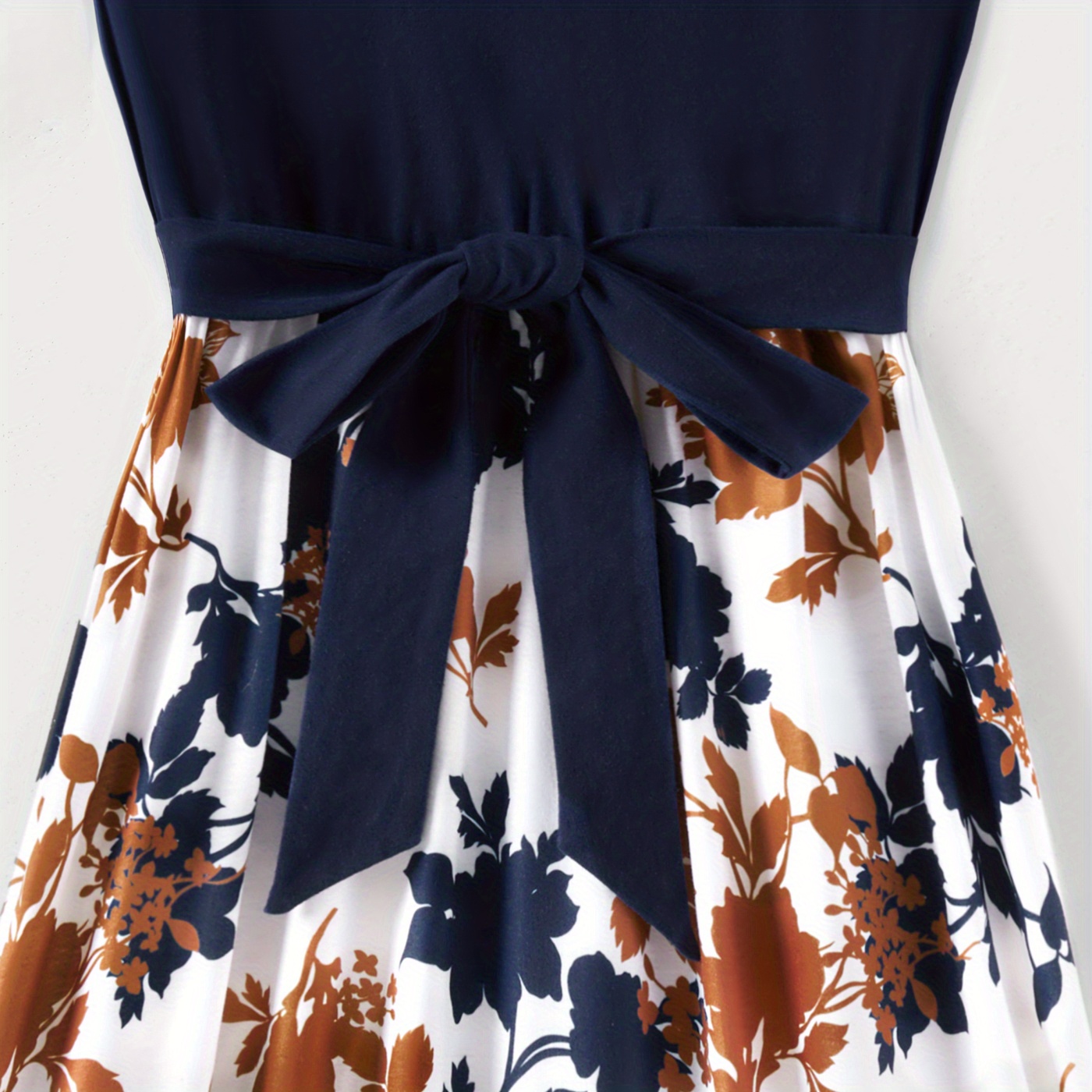 Summer Family Matching Cotton Tshirts Floral Print Dresses Sets - 17