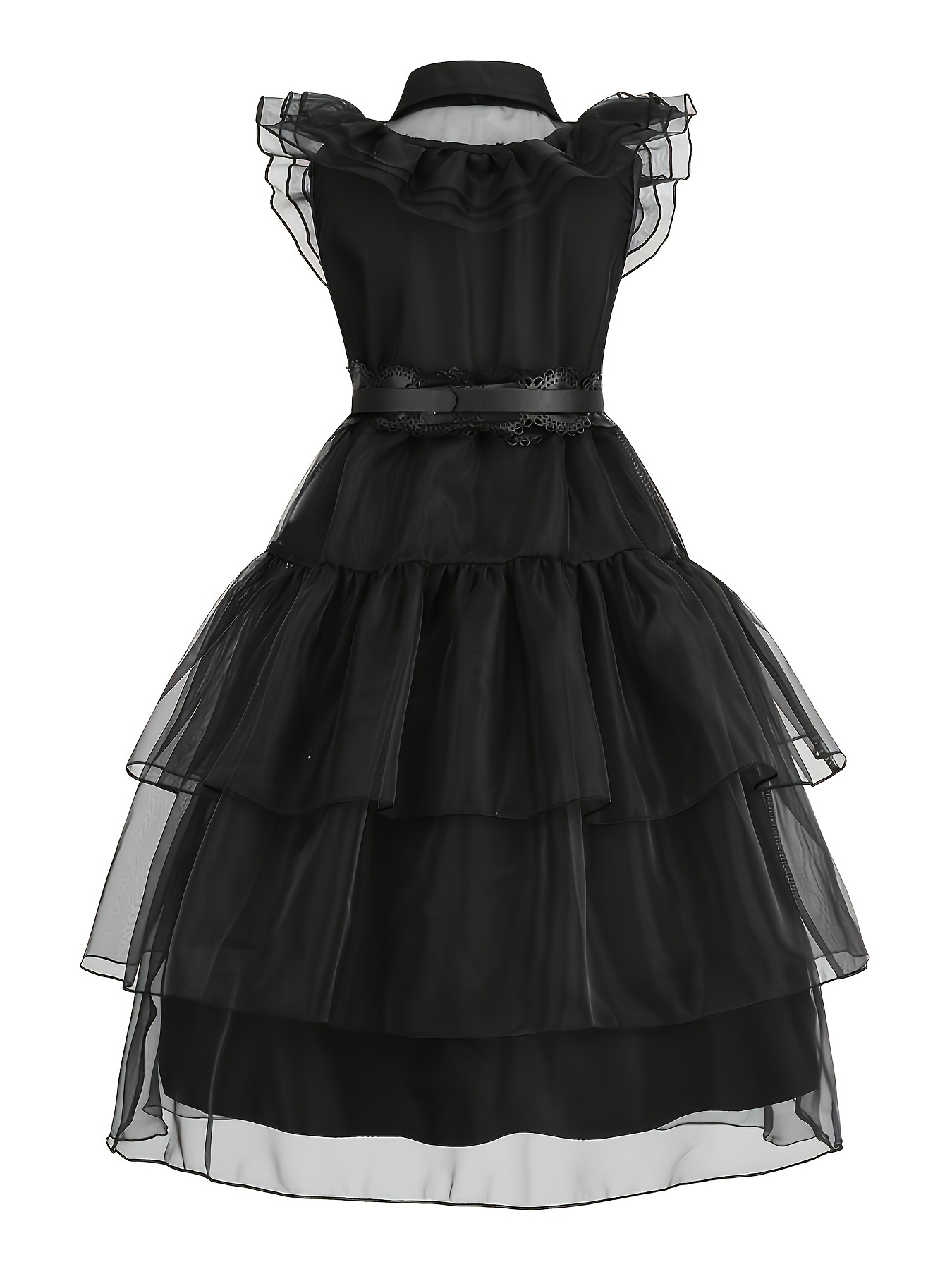 Girls Led Light Up Gothic Tutu Dress With Flutter Sleeve For Halloween - 9