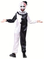 Boys Scary Clown Jumpsuit Mask Set Halloween Horror Party Costume - 4