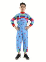 Boys Halloween Suspender Outfit Scary Cartoon Character Embroidery Gift - 2