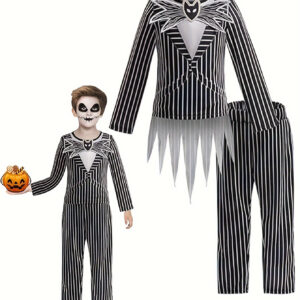 Boys Halloween Costume Set Striped Horror Movie Character Top Pants