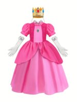 Kids Princess Costume Set With Lace Embroidery For Birthday Halloween Mardi Gras - 2