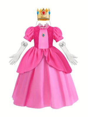 Kids Princess Costume Set With Lace Embroidery For Birthday Halloween Mardi Gras - 2