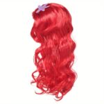 Girls Red Mermaid Wig Long Cosplay Hair For Parties And Gifts - 3