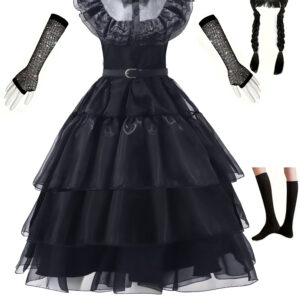 Girls Halloween Black Vampire Princess Cosplay Tutu Dress Costume Gift