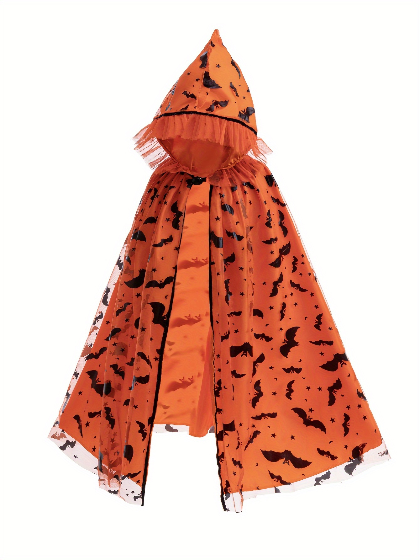 Kids Halloween Hooded Cape With Spider Bat Motifs Various Colors 410 - 18