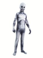 Kids Halloween Skeleton Venom Costume Jumpsuit Mask Set - 4