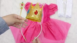 Girls Princess Dress With Lace Detail For Birthday Halloween Mardi Gras - 1