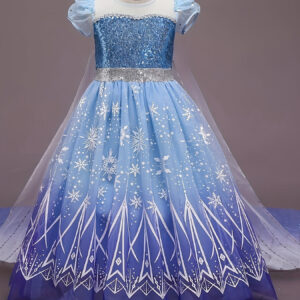 Girls Christmas Sequin Princess Tutu Dress With Puff Short Sleeves